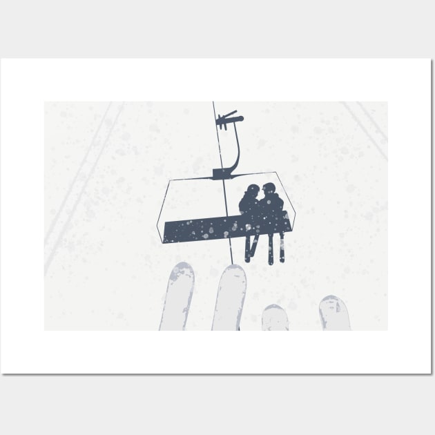 Skier Gift Idea Wall Art by Sticky T